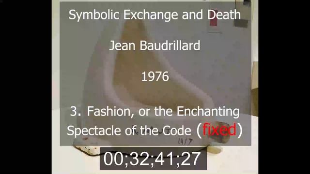 Symbolic Exchange and Death -Ch03- Fashion, or the Enchanting Spectacle... - Microsoft David смотреть онлайн