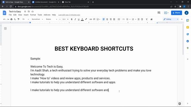 Google Docs - 10 Keyboard Shortcuts You MUST Know !