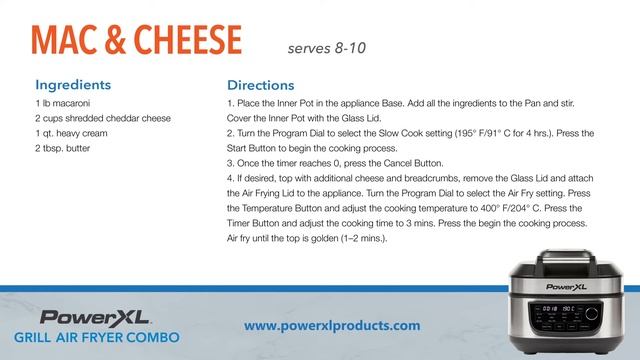 The Best Homemade Air Fryer Mac and Cheese - PowerXL Combo 12-in-1 смотреть онлайн