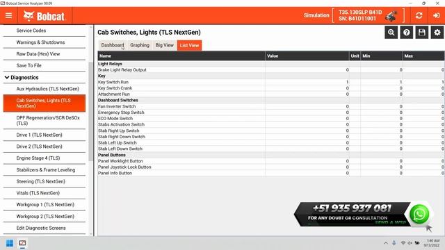 BOBCAT SERVICE ANALYZER 90.09 [2022.07] | SUPPORT👨💻 смотреть онлайн