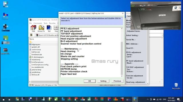 Cara Reset Epson L3110 || Epson L Series || Epson L3110 смотреть онлайн