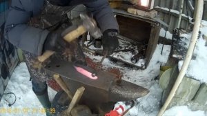 Изготовление якутского ножа, ковка клинка