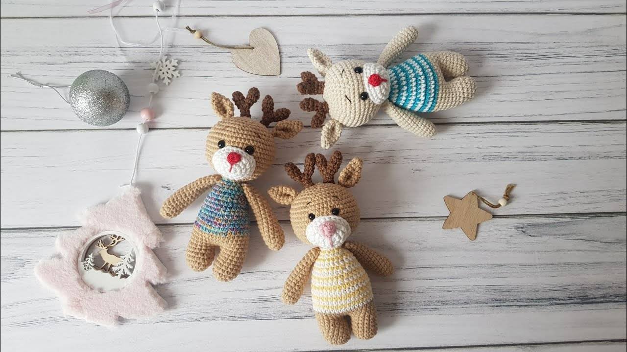 Вязаный_крючком_олененок_Новогодний_подарок