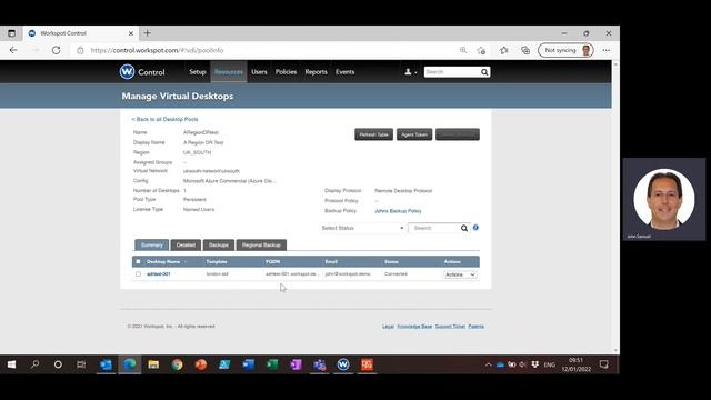 Regional DR - Part 3 - Workspot Cloud Desktops - Desktop move back to the UKS from NEU