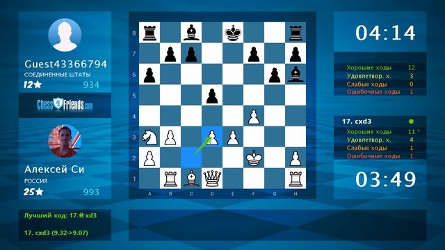 Chess Game Analysis: Алексей Си - Guest43366794 : 1-0 (By ChessFriends.com) смотреть онлайн
