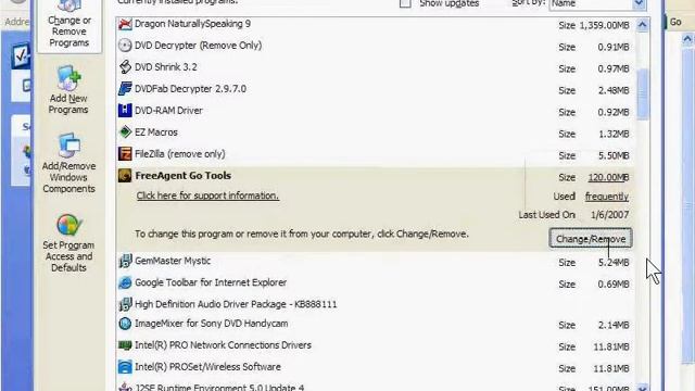Uninstalling FreeAgent Tools from a Windows XP computer смотреть онлайн