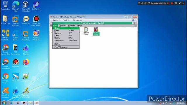 Running Windows 3.1 in DOS mode. смотреть онлайн