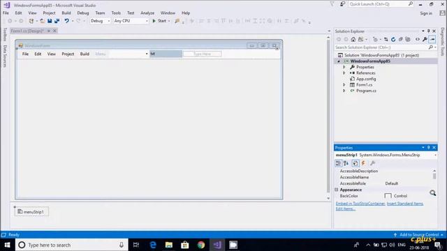 MenuStrip Control in C# Windows Forms смотреть онлайн