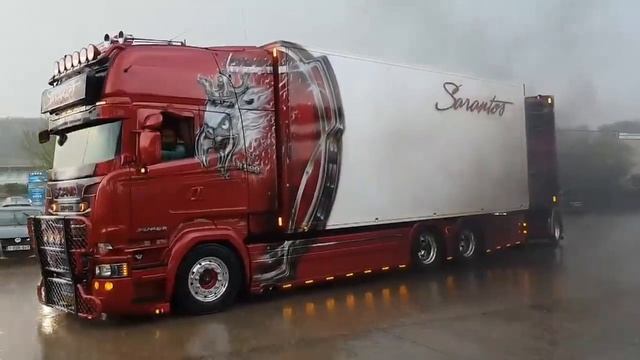 SUPER - Scania R 999 HP V8 Power "SARANTOS" Brutal SOUND -Rain Edition- HD