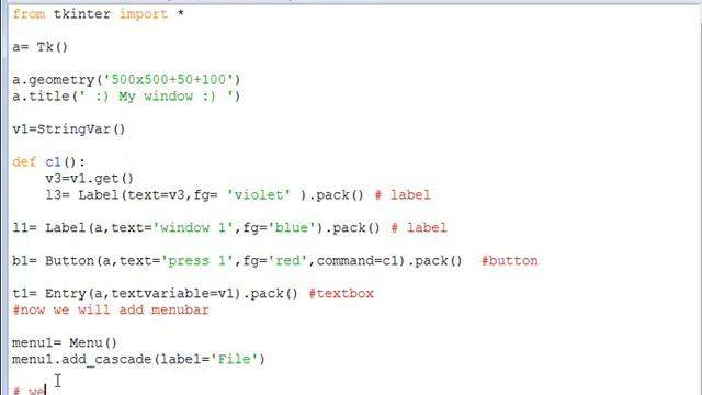 Creating a Menubar on window in Python смотреть онлайн