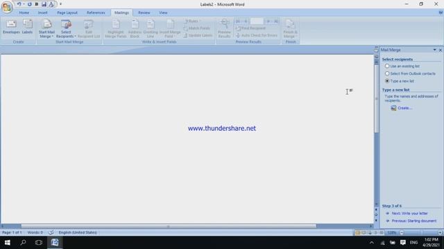 Ms office word 2007 (Envelopes, Labels, start mail merge) Video 19 смотреть онлайн