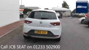 2014 SEAT Leon FR 2l NEVADA WHITE METALLIC GN14VDV  for sale at JCB SEAT Ashford