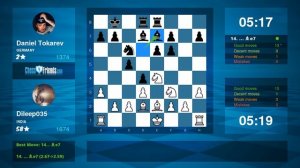 Chess Game Analysis: Dileep035 - Daniel Tokarev : 1-0 (By ChessFriends.com)