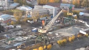 Демонтаж портального крана GANZ Барнаул ЖК Аквамарин, ЖК Новая пристань