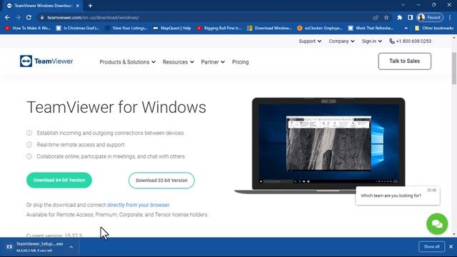 Teamviewer Download and Install for Remote access.