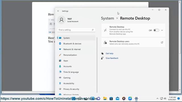 Disable/enable Remote Desktop Connection in Windows 11 смотреть онлайн