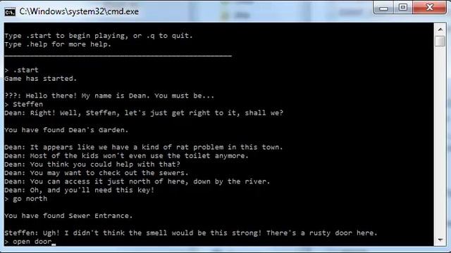 Text-based adventure game (Windows batch scripting language)