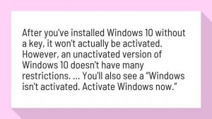 Can I use Windows 10 without activation?