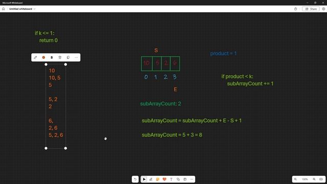 Subarray Product Less Than K - Sliding Window - Leetcode 713 - Python and Java