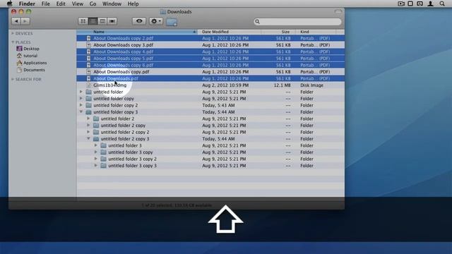 Mac OS X - Finder - selecting multiple files and folders смотреть онлайн