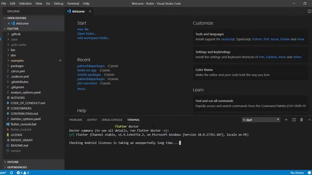 Flutter Installation windows 10