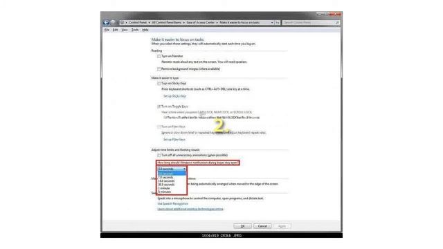 How to Change How Long Notifications Stay Open in Windows 7