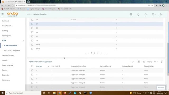 HPE Aruba switch VLAN configuration Trunk & Access port GUI Setup смотреть онлайн
