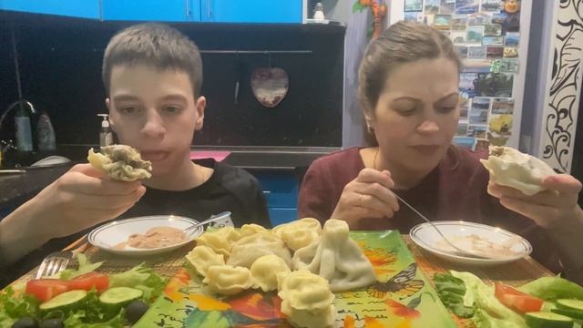 МУКБАНГ ХИНКАЛИ/МАНТЫ/ПЕЛЬМЕНИ/MUKBANG KHINKALI/MANTY/PELMENI
