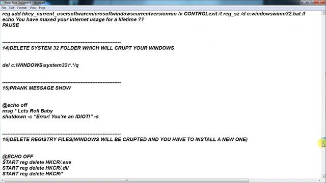 How to create very dangerous virus using notepad