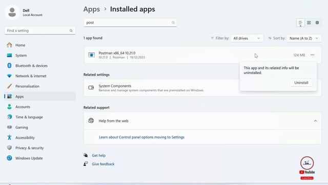 How to Uninstall Apps on Windows 11 | uninstall Postman on Windows 11