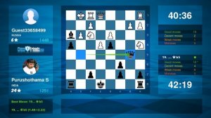 Chess Game Analysis: Guest33658499 - Purushothama S : 1-0 (By ChessFriends.com)