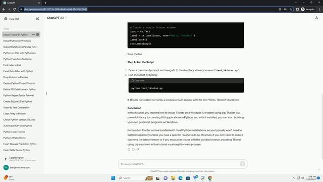 how to install tkinter in python windows 10