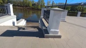 Мост Европа-Азия и набережная в Оренбурге.