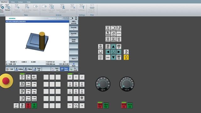 SinuTrain for SINUMERIK Operate   DEMO Milling machine 840D sl 4 7 SP6 2023 01 16 01 10 53