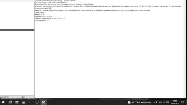 Mostrando a nova loja de complementos do nvda