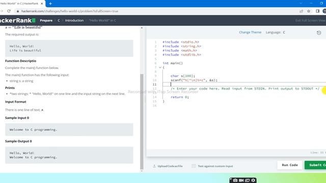hello world c hackerrank |how to solve hello world solution hackerrank in c@Glitchnavigator смотреть онлайн