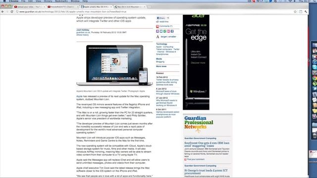 Mac OSX Mountain Lion Released To Developers! смотреть онлайн