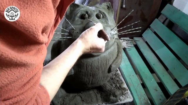 Кот из цемента своими руками | поделки| Decor for cottages and gardens смотреть онлайн