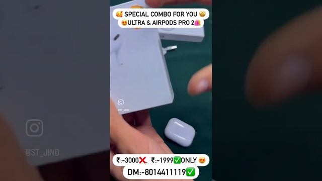 Ultra and AirPods Pro 2 🤩only Rs:-1999/-#funny #mt8ultra #spytech #watch #apple #airpodspro