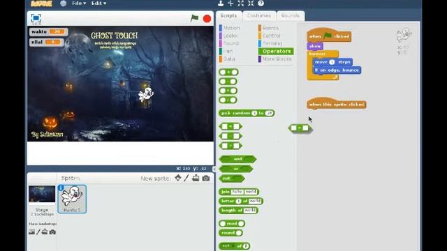 RASPBERRY SCRATCH 2 - MEMBUAT GAME GHOST TOUCH смотреть онлайн