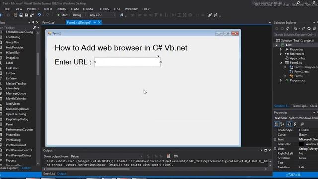 How to use webbrowser in C# vb.net | open url in webbrowser | open website in C#csharp  #vbnet