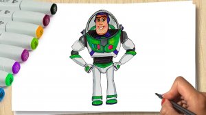 Рисуем Космического  рейнджера Базза История игрушек / How to draw Buzz Lightyear from Toy Story