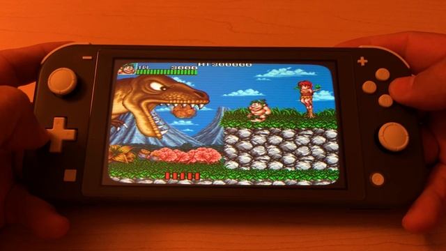 Joe and Mac Caveman Ninja gameplay en Nintendo Switch Lite смотреть онлайн