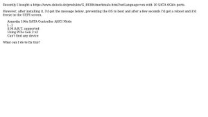 Asmedia 106x SATA Controller preventing boot