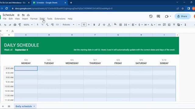 How to Make Schedule on Google Sheets |Laptop Desktop Windows PC or MacOS