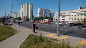 Город Зеленоград район Крюково пожарная машина 61 пожарной роты едет на вызов