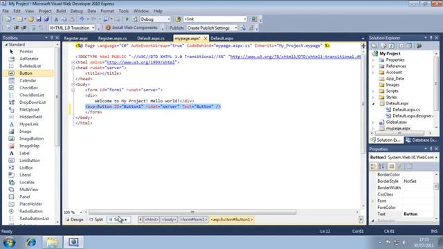ASP.NET 4.0 Essential Skills Lesson 1-14: Add controls to a page with the Toolbox смотреть онлайн