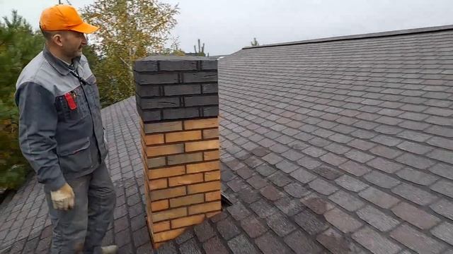 Угловой камин своими руками(обзор) Показываем дымоход, пробная топка. часть10 смотреть онлайн