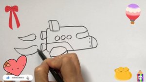 How To Draw a Cute Space Ship | Bolalar uchun yoqimli kosmik kemani rasm chizish