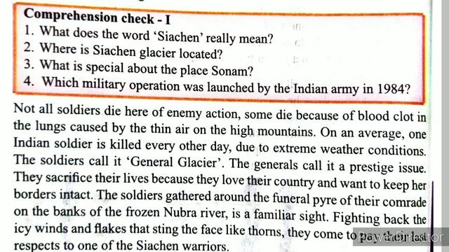 Siachen  The Place of Wild Roses class 8 JCERT NCERT by Varsha bharti